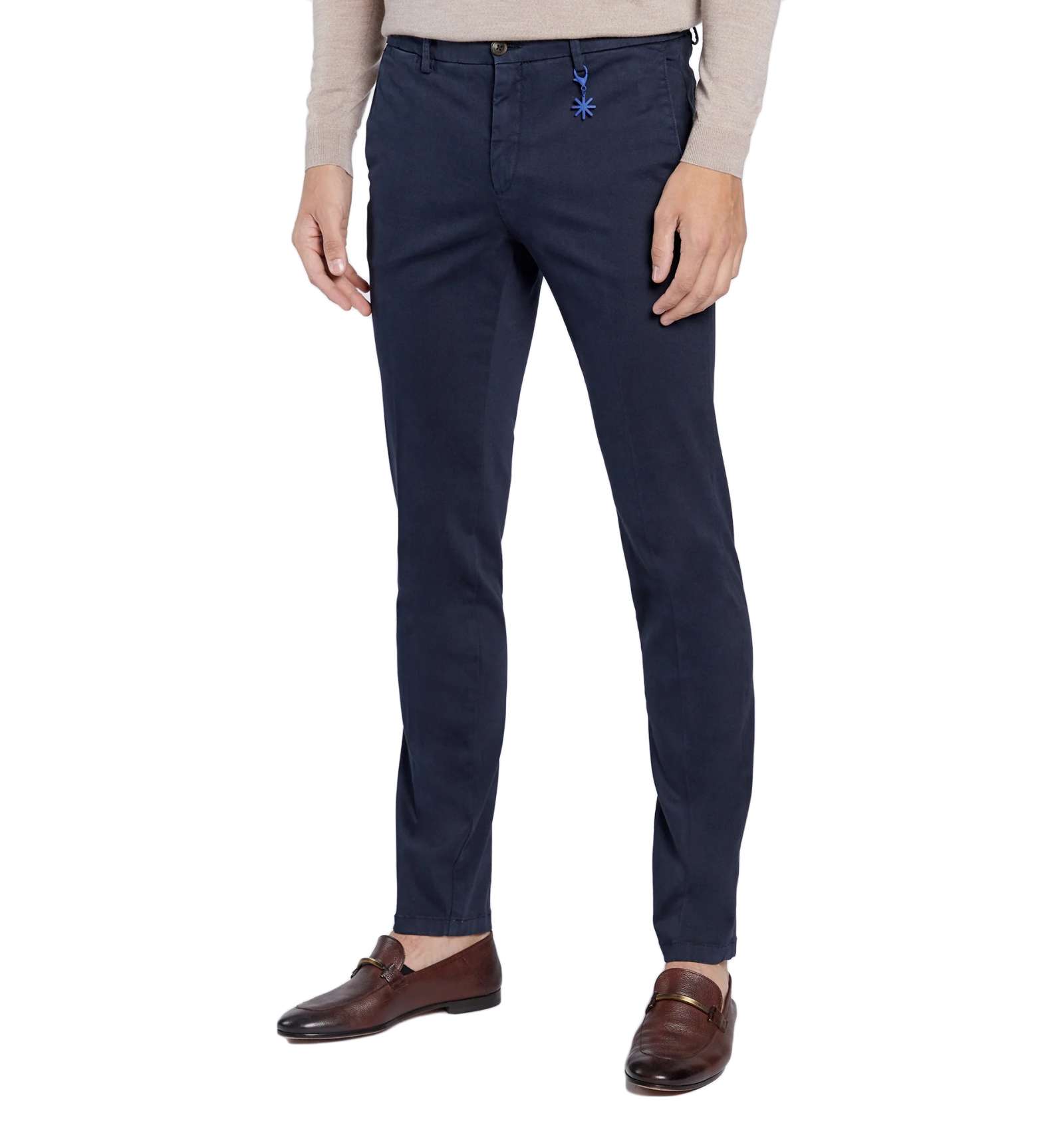 Pantaloni invernali in cotone elasticizzato - blu - MANUEL RITZ