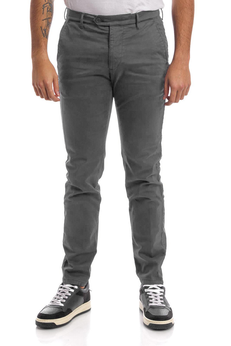 Pantaloni tasca america in cotone elasticizzato SUPERSLIM - piombo - ZERO/CONSTRUCTION