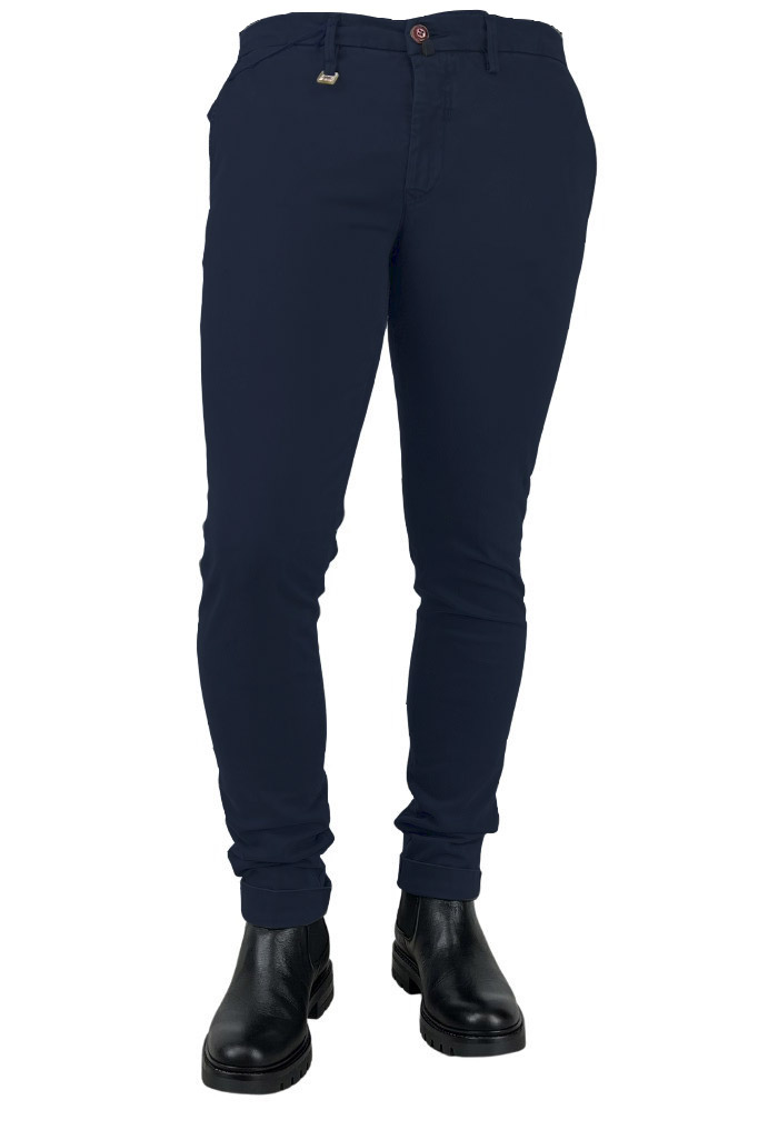 Pantaloni tasca america in cotone elasticizzato SUPERSLIM - blu- BARBATI