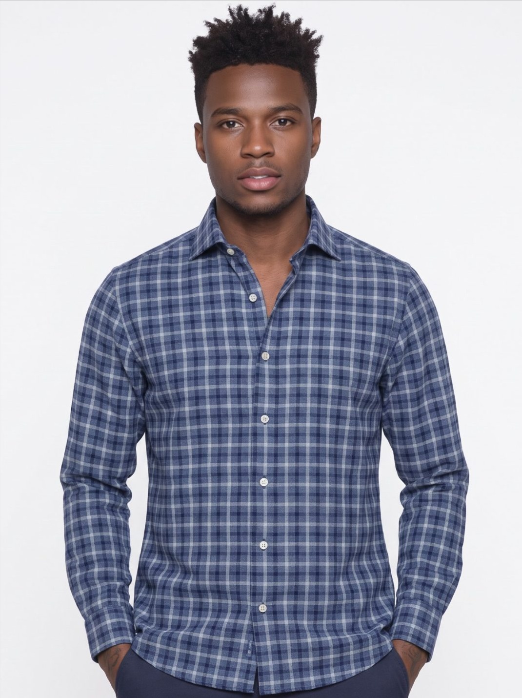 Camicia manica lunga in caldo cotone
